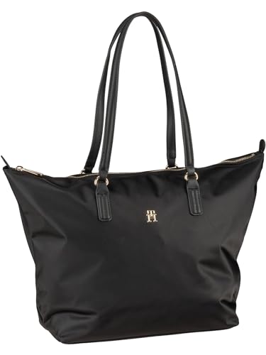Tommy Hilfiger Bolso Tote Mujer Poppy Tote con Cremallera, Negro