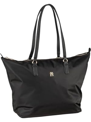 Tommy Hilfiger Bolso Tote Mujer Poppy Tote con Cremallera  Negro  Black   Talla Única