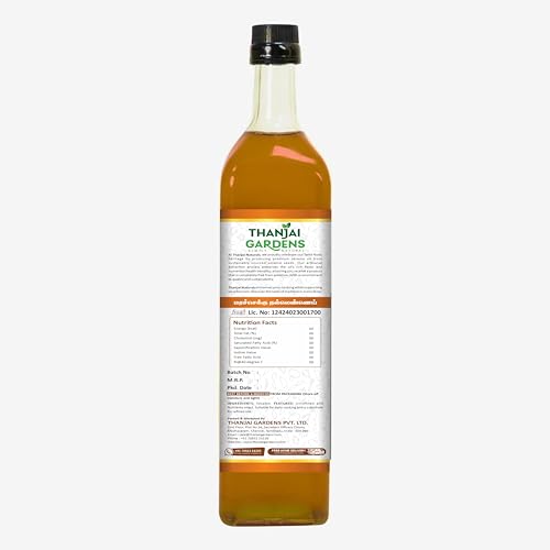 Image of THANJAI GARDENS Wooden Cold Pressed Gingelly Oil, 1 Litre