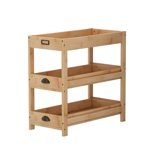 Vicco Aufbewahrungsregal Legum, Stauraumregal, Bambus, 66 x 66 cm...