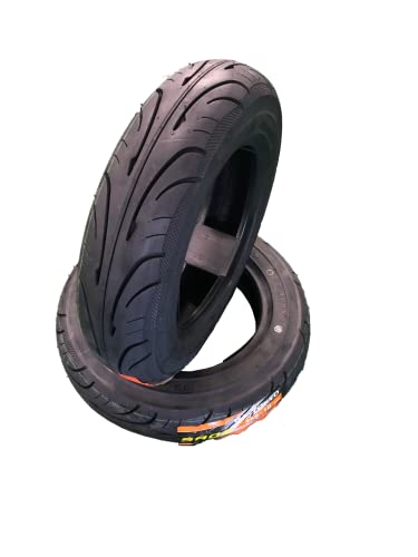 5A TOKYO 5A02 Set of 2 Scooter Tubeless Tires 3.50-10 (Metric 100/90-10) 51J Front/Rear Motorcycle/Moped 10 Rim Black