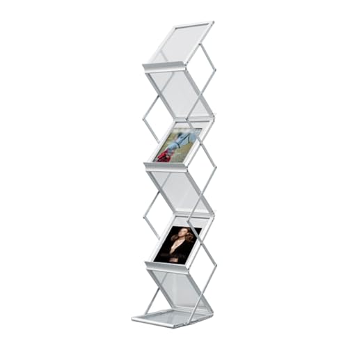 Présentoir de dépliants pliable portable en métal pour exposition