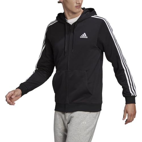 Image of adidas Men's Essentials French Terry 3-Stripes Full-Zip Hoodie