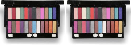 Image of FASHION COLOUR Professional 24 Eyeshadow Makeup Kit | Eyeshadow Palette with Brush | Long Lasting and Easily Blendable | Shimmery Finish | Available in 2 Variants | Shade 02 (Pack of 2)