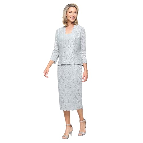 Amazon.com: S.L. Fashions Women's Tea Length Sequin Lace Mother of The Bride Dress with Illusion Sleeve Jacket : Clothing, Shoes & Jewelry Amazon.com: S.L. Fashions Women's Tea Length Sequin Lace Mother of The Bride Dress with Illusion Sleeve Jacket : Clothing, Shoes & Jewelry