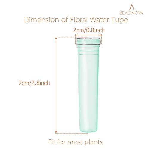beadnova floral water tubes 28 inch plastic water tubes for floral flower vials with caps for flower arrangement decoration green 20 pcs