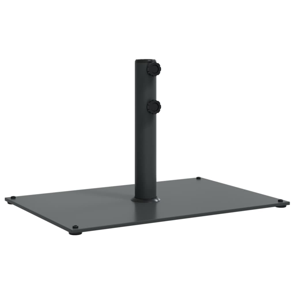 Questo Supporto Rettangolare per ombrellone da 15 kg, con Base in Acciaio Grigio Scuro, è Ideale per Giardino, Patio, Balcone, con palo di Diametro 32/38/48 mm, Robusto e Dotato di adattator