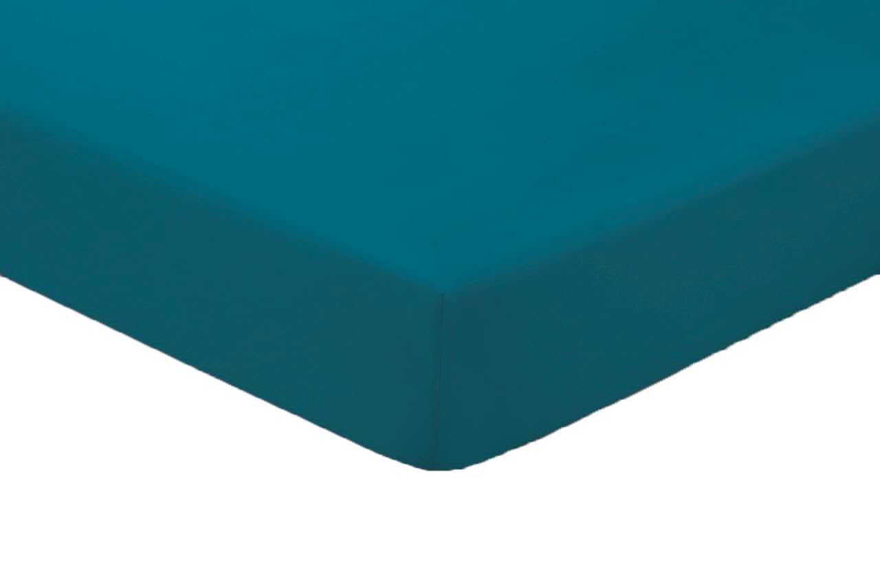 Amigozone Extra Deep 16"(40cm) Non Iron Percale Pollycotton Fitted Sheets (King, Teal)