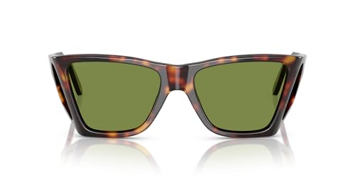 Persol PO0009 Square Sunglasses, Havana/Green, 57 mm