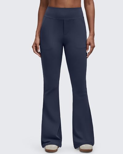 Image of G4Free BareFeel Flare Yoga Pants Women High Waisted Bootcut Leggings with Pockets Dress Work Pant Petite /Regular /Tall
