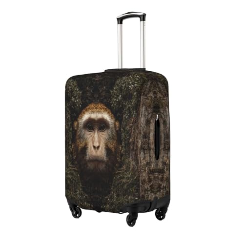 Monkeys in The Castle Durable Luggage Cover Suitcase Protector Anti-Scratch Luggage Cover Fits 18-32inch Luggage, Black, Small2