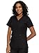 COZYFIT Scrub Tops for Woman - Back Princess Seams, Mock Wrap Top with 3 Pockets,Black,L