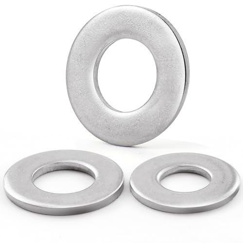 VGBUY 300PCS #10 Flat Washers for Screws and Bolts, 1/2 OD, Thickened 304 Stainless Steel #10 Washer Flat, Hardware Washers for Home, Industry, Indoor and Outdoor Use