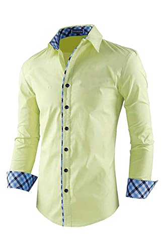 Image of Zombom Combo of Men's Solid Regular Fit Cotton Blend Full Sleeve Casual Shirts (Pack of 2)