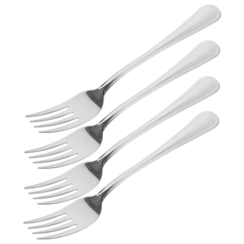FUNOMOCYA 4Pcs Stainless Steel Forks Versatile Metal Forks for Dinner Dessert and Salad and Easy to Clean Tableware for Home and Restaurant Use