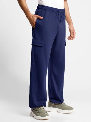 Image of Nobero Joggers for Men | Oversized Fit | Elasticated Waist with Drawcord | Soft & Breathable Fabric | Loose Track Pants | Casual & Streetwear
