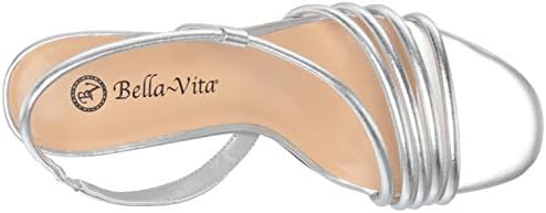 Bella Vita Women's Block Heel Sandal Heeled, Silver Leather, 8.5 X-Wide | Image 4