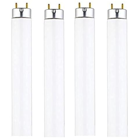 DYSMIO F32T8 32-Watt 48-inch Tube Light Bulb, 3000K, 2950 Lumen, G13 Medium Bi-Pin Base T8 Fluorescent Light Bulb with Warm White Light - 4 Pack Cover