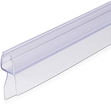 Navaris Shower Screen Door Seal - Replacement PVC Splash Guard Seal Strip for 6mm Glass Shower Door with 45 Degree 16mm Long Fin Seal - 1m Long