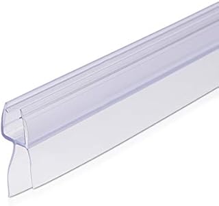 Navaris Shower Screen Door Seal - Replacement PVC Splash Guard Seal Strip for 6mm Glass Shower Door with 45 Degree 16mm Long Fin Seal - 1m Long