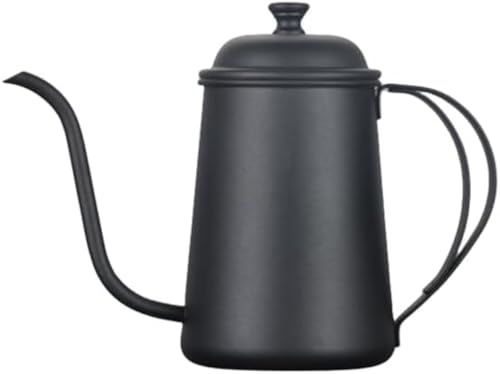 Zxyler ステンレス製コーヒードリップポット 蓋付き 650ml 大容量 2~3 人用細口ハンドパンチポット 人気コーヒーケトル 家庭用ドリップコーヒー器具に最適