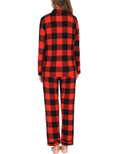 Image of Pjmlifecoco Pajamas Set Long Sleeve Womens Button Down Sleepwear Two Piece Nightwear Soft Pj Lounge Sets S-XXL