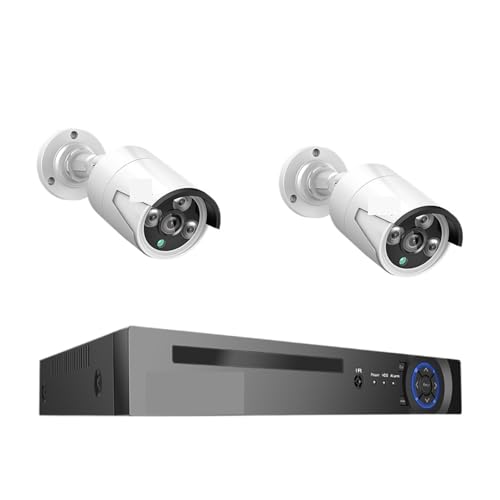WAFOHSR Di Telecamere Sicurezza POE 4K Con Rilevamento Facciale AI, NVR CCTV 8MP 8CH, H.265, P2P, Video, Telecamera IP For Esterni, Set Sorveglianza Rilevamento Del Movimento(None,5MP 2PCS AI Camera)