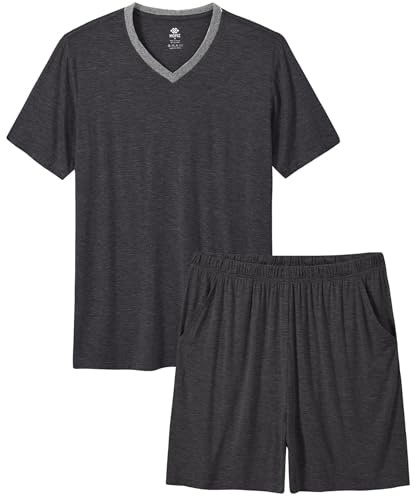 Pyjama court homme MoFiz en modal doux gris foncé taille XL pour l'été