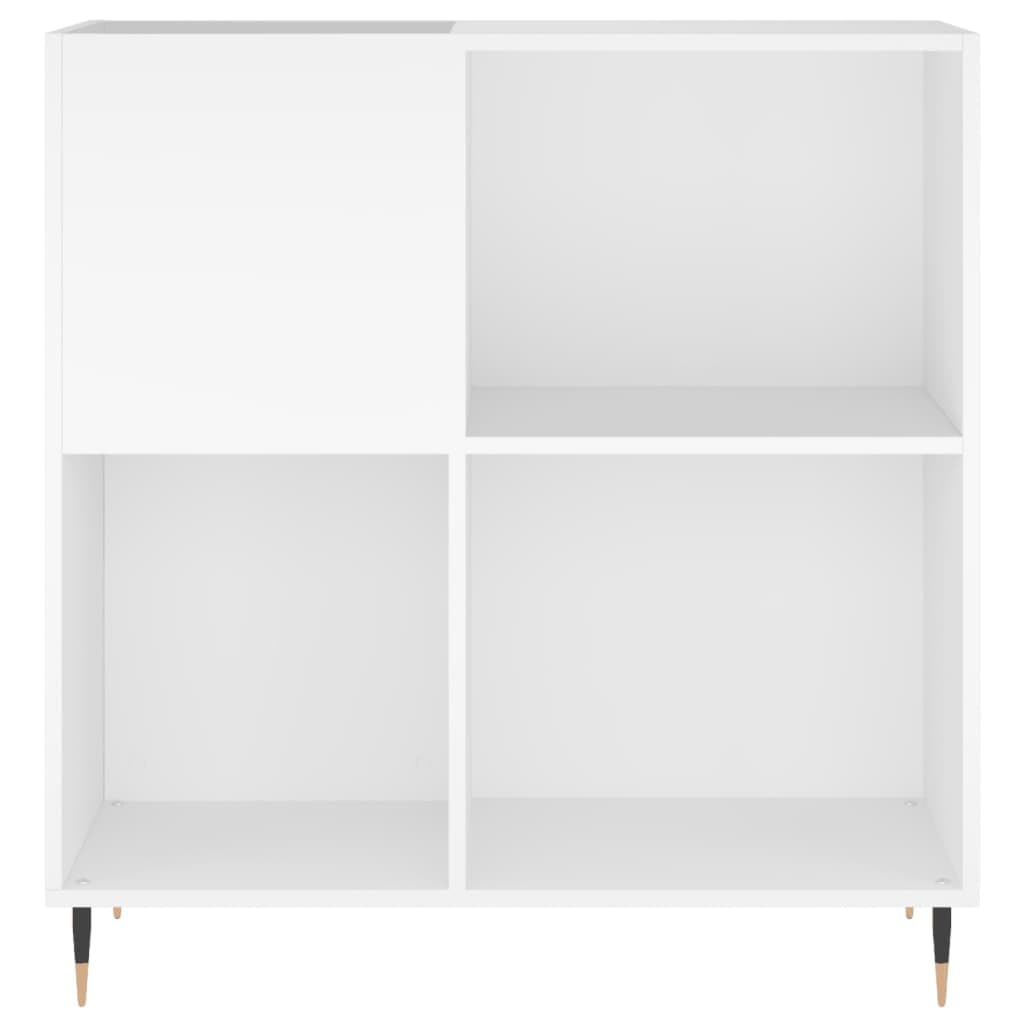 Homgoday Mobiletto Porta Dischi Contenitori per Vinili, 84,5 x 38 x 89 cm, in Legno Ingegnerizzato, Organizer Scaffale da Collezione, Armadietto LP 361 Bianco