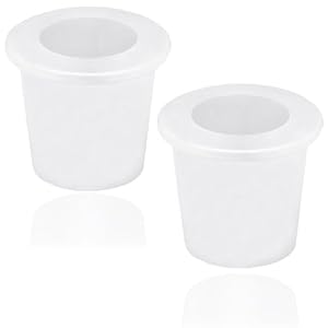 YEAMLTE Reduzierringe für Sonnenschirme, 2 PCS Konisch Schirmlochring, Adapter Sonnenschirm, Sonnenschirm Lochring für Terrassentischlöcher von 2 bis 2, 5 Zoll und Schirmstangen von 1, 5 Zoll (Weiß)