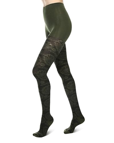 Image of MeMoi Diamond Pattern Swirl Cotton Blend Women's Sweater Tights