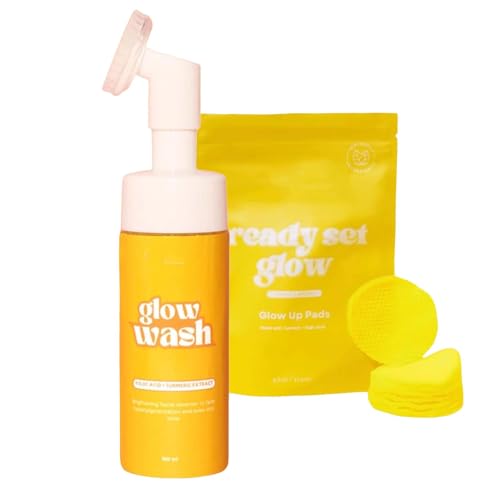 Limpiador facial de la cúrcuma, lavado de limpieza profunda, lavado de la cara de la cúrcuma, efecto de brillo, hidratante e hidratante, 150 ml, para mujeres adolescentes hombres