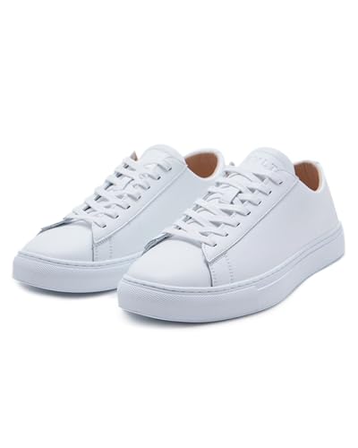 Men’s Everyday Sneakers – Casual Lace-Up Shoes with Rubber Sole, Lightweight Leather Footwear, Walking Comfort, Travel Ready