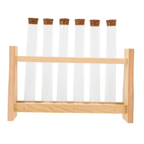 CHICAMPERA 木製試験管ラック 平底試験管対応 滑らか仕上げ 省スペース収納 家 学校 研究所向け実験用精油香水チューブホルダー