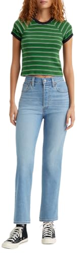 Levi's Para Mujer. 72693-0165 Jeans Rectos Tobilleros Ribcage Azul (23/27), Casual, AlgodóN, Denim-image