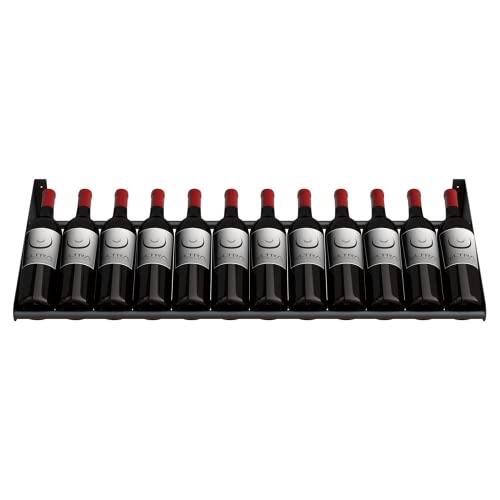 Ultra Display Row Wine Rack (Holds 12 Bottles) - Wall Mounted Metal Wine Rack, Modern Industrial Matte Black, Expanding Modular Design for Home Bar, Wine Cellar, Kitchen Wine Storage, and Wine Display