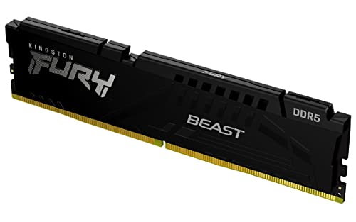 Kingston FURY Beast Black DDR5 64GB (4x16GB) 5200MT/s CL40 DIMM Desktop Gaming Memory Kit of 4 Intel XMP - KF552C40BBK4-64