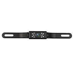 JPP License Plate Backup Camera - IP68 Waterproof, Wide Angle View, Night Vision LED - Universal Car Rear View Reversing Camera