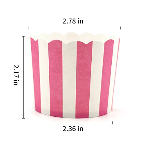Gemso Paper Baking Cups 60-Pack 6 Oz Greaseproof Baking Cups Cupcake Muffin Cups Disposable Cupcake Wrappers For Birthday Baby Shower And Party Decorations (Pink Quadrafoil And Pink Vertical) #TOP1