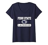 Womens Penn State Nittany Lions Lacrosse Navy Officially Licensed V-Neck T-Shirt