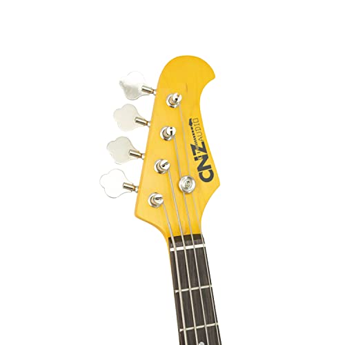 Cnz Audio Jb Mini Electric Bass Guitar - Sunburst Body, Maple Neck, Rosewood Fingerboard & 3-Ply Tortoise Pickguard, 28.6" Short Scale Premium Pickups, Vintage Steel Bridge & Tuners - Pure Awesomeness #TOP5