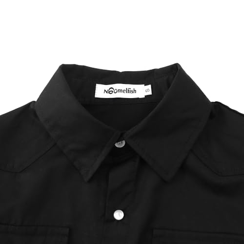 Image of Noomelfish Girls Long Sleeve Western Pearl Snap Button Down Shirt Cowgirl Outfits Blouse Tops (5-14 Years)