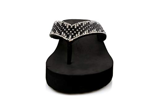 JJ Special Flop Flops Rhinestone Light Platform Wedge Shoe Wedding Sandals - Image 4