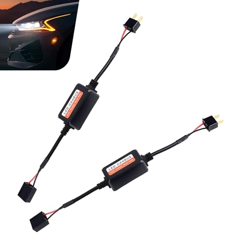 Teybouk 2 PCS CANbus Decoder H7 LED Bulb Anti-Flicker Harness Adapter for Radio Audio Filter Universal Error Free Decoder Suitable for Most Cars