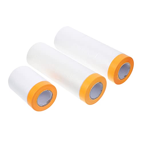 Hemobllo 3 Rolos Pulverize a membrana protetora Pintura de fita adesiva variado 20 metros de papel d