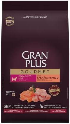 Ração GranPlus Gourmet para Cães Adultos de Porte Mini Sabor Salm...