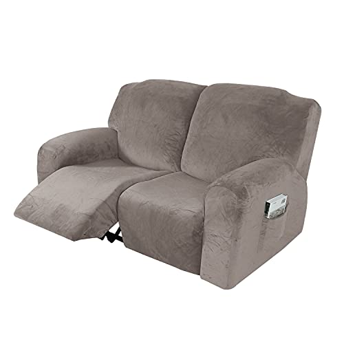 Housse de Fauteuil Inclinable Relax, Housse de Fauteuil Extensible en Velours, Housse de Fauteuil de Massage Lavable à la Maison, Protecteur de Fauteuil Inclinable (2...