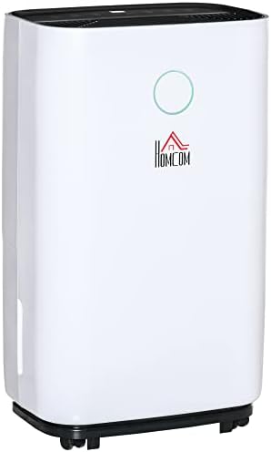 HOMCOM 20L/Day 4000ML Portable Quiet Dehumidifier for Home Laundry Room Bedroom Basement, Electric Moisture Air De-Humidifier with 3 Modes