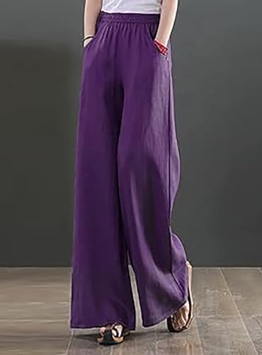 Image of KOTTY Womens Solid Strechable Kikyo Purple Pant