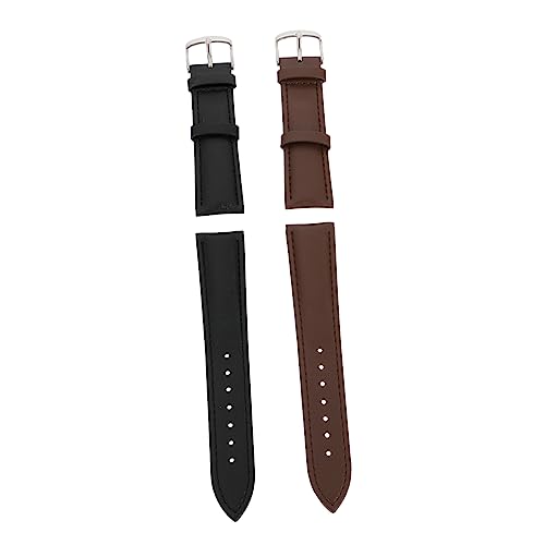 WOFASHPURET Elegant Sturdy Watch Band Set 2pcs Universal Leather Watch Wristbands for Occasions